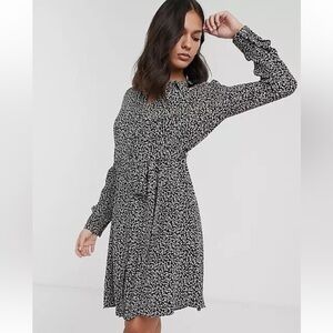WHISTLES Black and White Floral Shirt Dress